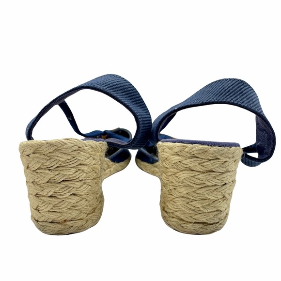 Lauren Ralph Womens 9.5B Espadrille Wedge Navy Blue Sandal Close Toe Sling Back - Picture 8 of 9